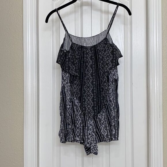 BCBGeneration Black & White Handkerchief Romper - Picture 2 of 5